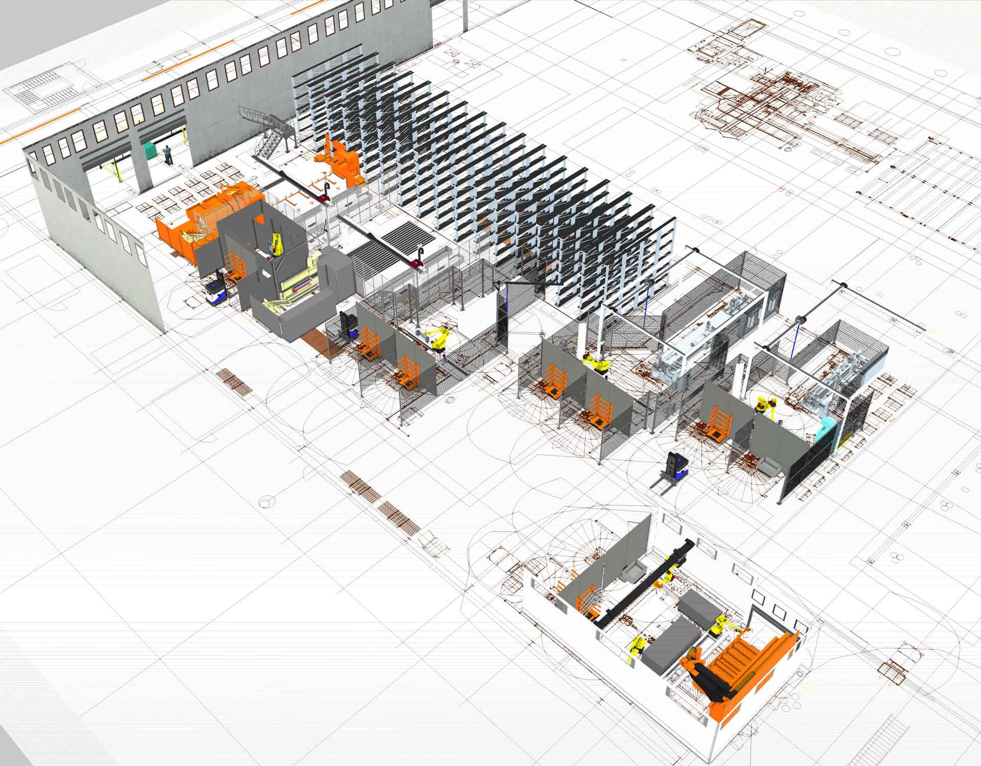 A Visual Components simulation of an AGCO factory