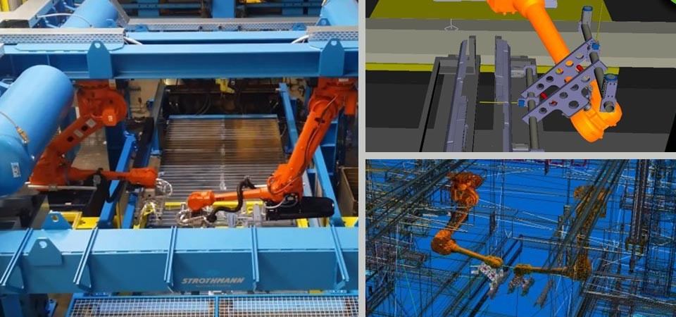 Three examples of production line design visualization
